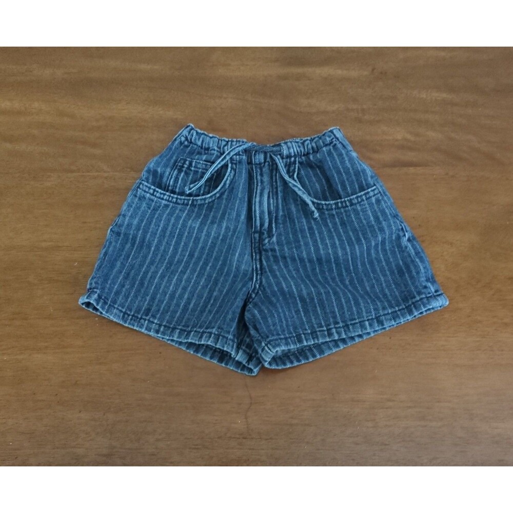 ZARA girls blue tie waist Shorts size 6/7 GUC
